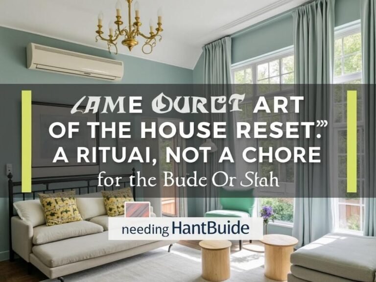 The Quiet Art of the House Reset: A Ritual, Not a Chore