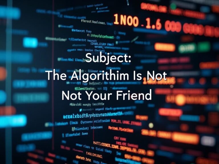 The Algorithm is Not Your Friend